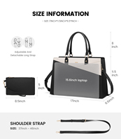 LOVEVOOK 2026 Sac fourre-tout de luxe 2 pièces pour ordinateur portable 15,6-17 pouces en cuir PU, sac à main et sac à bandoulière pour femmes, idéal pour le bureau et les voyages