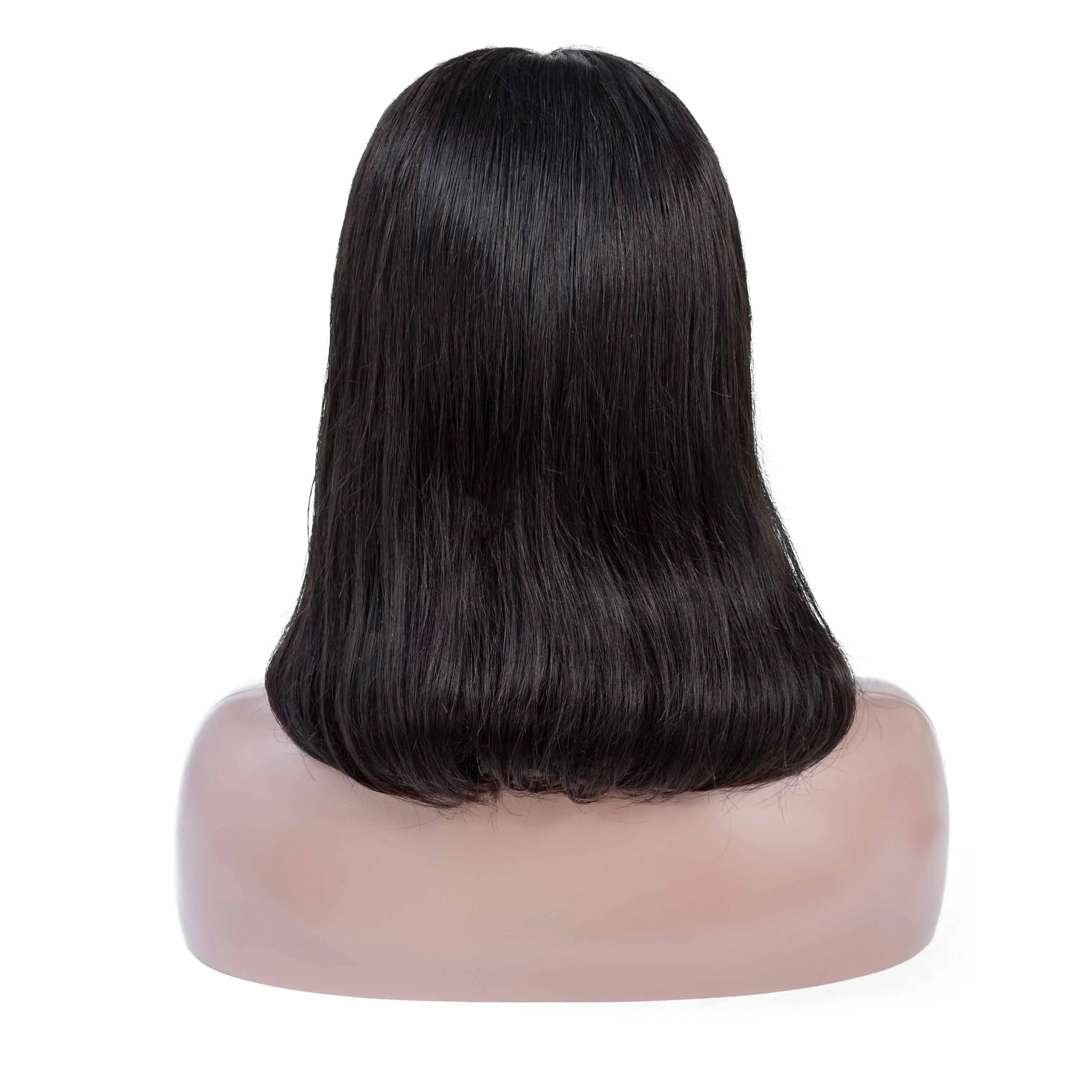 Vierge Brésilienne Remy Cheveux 4X4 Dentelle Fermeture Courte Perruques De Cheveux Humains Onde Droite Bob Pour Les Femmes Noires