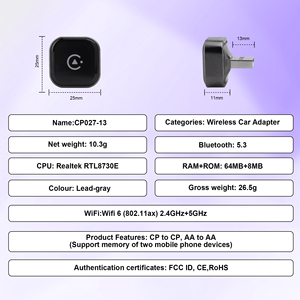 ตัวรับสัญญาณอัตโนมัติแบบแอนดรอยด์ไร้สายและกล่อง USB สำหรับเล่นในรถยนต์สินค้าใหม่ - Product Image 6