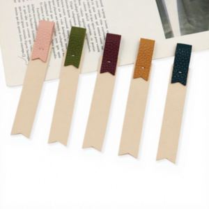 Cheap Multi-color Optional Leather <b>Bookmark</b> with Custom Logo High Quality PU Leather Book Mark for Office & School Stationery - Product Image 1