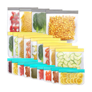 12 15 18 22 27 Pack BPA Free Cold Freezer Seal Pour Leakproof Reusable PEVA Food Storage Bag for Vegetable Fruit Snacks Sandwich