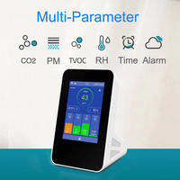Détecteur de pollution de l'air par batterie PM1/PM2.5/PM10/TVOC/RH/TEMP/CO2/HCHO 7 en 1 Qualité de l'air intérieur Wifi Tuya Aqi Monitor Meter