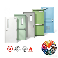 Puerta de Acero Galvanizado con Certificación UL 10C, Resistente al Fuego por 3 Horas, con Sello Intumescente al Humo para Salida de Emergencia en Escaleras de Hotel