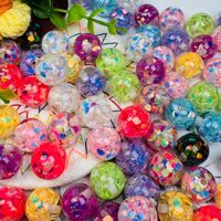 Perles rondes en résine plastique scintillantes de 16 mm pour DIY, fabrication artisanale, stylos à perles, chaînes de téléphone portable, bracelets, colliers et accessoires