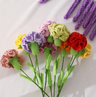 Flores artificiales de ganchillo de hilo para boda girasoles tulipanes rosas ramos de novia amantes de las vacaciones regalos decorativos familiares