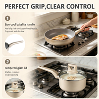 Ensemble de casseroles en aluminium épais antiadhésif FLUXCHEF, 10 pièces, revêtement PTFE, sans PFOA, compatible gaz et induction, durable, pour la cuisine à domicile