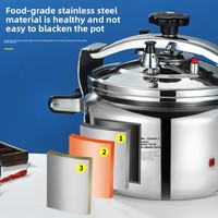 Casserole à pression en acier inoxydable 304 de qualité commerciale, anti-explosion, capacité de 15 à 50 L, compatible avec les cuisinières à gaz et à induction