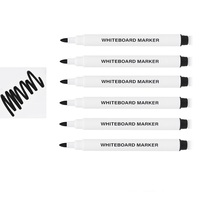 En stock – Lot de 6 stylos effaçables à sec entièrement noirs, pointe fine 3 mm, marqueurs pour tableau blanc, pour calendrier, bureau, salle de classe