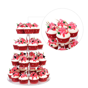 رف كيك أكريليك دائري عالي الجودة مخصص من <span class=keywords><strong>4</strong></span> طبقات - Product Image 1
