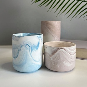 Wholesale 375ML Candle <b>Jar</b> Modern Custom Ceramic Candle Holders <b>Marble</b> Candle Vessels for Home Wedding - Product Image 6