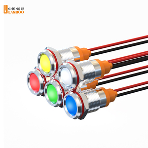 LANBOO LB10Z 10MM IP40 Luci Indicatrici LED a Sfera Impermeabili in Metallo per Segnalazione Stato Macchina Rosso/Giallo/Verde/Blu - Product Image 1