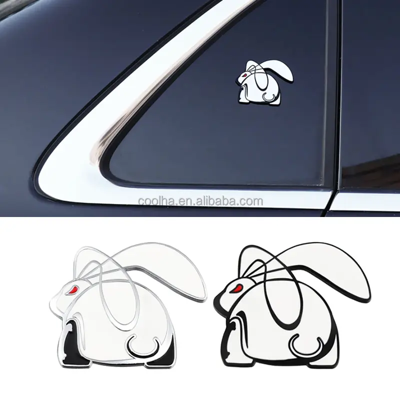 3D 금속 실행 토끼 상징 자동차 스티커 VW 제타 a6 a7 폴로 8 골프 4 7 과거 유니버설 자동차 액세서리에 대한 후면 트렁크 배지
