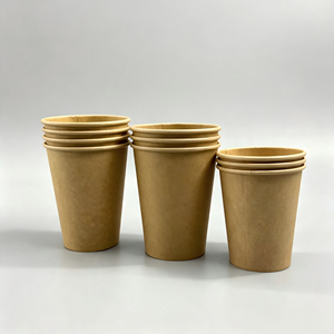 Gobelets en papier kraft enduits de PE en gros, logo et taille personnalisés, 240GSM 260GSM pour boissons chaudes et froides à emporter - Product Image 5
