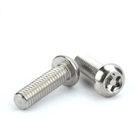 Sekrup Kepala Tombol Torx Pengaman Tahan Korosi SS304/316 Metrik Hexalobular Socket dengan Pin