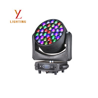 Projecteur LED 37x40W Bee Eye Zoom à tête mobile RGBW avec contrôle par pixel DMX512 et mélange CTO pour scène, mariage et fête