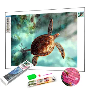 Groothandel Handgemaakte Ambachtelijke Gratis Turtle Diamond Painting Full Drill Ronde Steentjes Diy Diamond Painting Huisdecoratie Artikelen