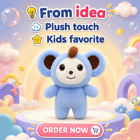 OEM/ODM Peluche personnalisée, ours bleu à visage blanc, peluche animale, poupée en peluche, figurine en peluche douce pour enfants, cadeau
