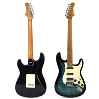 Guitarra Eléctrica Premium Estilo ST con Pastillas SSH, Tapa de Aliso Sólido y Mástil de Arce Tostado