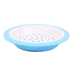 Wuhe Round Melamine <b>Plate</b> With Drainer Stackable For Dumpling Snack Fruit Serving Household Commercial Use - Product Image 3