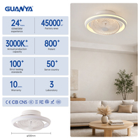 Ventilateur de plafond intelligent moderne avec télécommande LED en plastique, 7 pales, moteur DC, 6 vitesses, intensité variable, pour chambre à coucher, de haute qualité, fabriqué en usine OEM