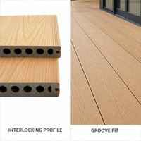 Planche de terrasse creuse antidérapante imperméable en ASA co-extrudé de 3e génération KSL pour jardin et cuisine (1400x200mm)