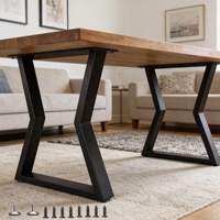 Banc en fonte de style moderne pour salle à manger, café, bureau - Piétement de table de restaurant industriel avec pieds en métal pour mobilier de salon