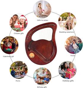 <strong>Lyre</strong> <strong>Harp</strong> 24-<strong>String</strong> <strong>Harp</strong> Solid Wood Mahogany <strong>Lyre</strong> <strong>Harp</strong> With <strong>Tuning</strong> Wrench Pick Extra <strong>Strings</strong> for Beginners - Product Image 4