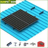 Système de montage solaire pour toiture en métal ondulé, support de fixation pour panneaux photovoltaïques sur toit en tôle, rail en aluminium, structure de support de panneaux solaires à assemblage rapide