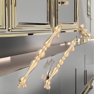 Solid Brass Cabinet Handle & Drawer Handle Unique Modern Design Kitchen Cupboard Door Pull Furniture T-Bar Hardware <b>for</b> <b>Dresser</b> - Product Image 2