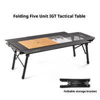 Table tactique ultra-légère en alliage d'aluminium pour l'extérieur - Table pliante 2-en-1 réglable en 5 positions, portable pour camping et pique-nique, résistante aux intempéries