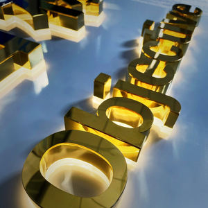 Logo del segno retroilluminato a Led con lettera del canale 3D personalizzato da parete esterna con alfabeto luminoso e retroilluminato - Product Image 3