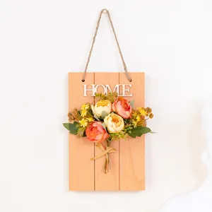 Hot Sale Fall Outdoor Decorations Indoor Home Wooden Flower Sign For Home Wall Hanging