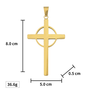Stainless Steel Simple Cross With Circle Pendant Men Women Gold Silver Jesus Christ Religious Crucifix Necklace Charms Jewelry - Product Image 4