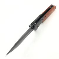 Couteau pliant tactique OEM en acier inoxydable 3cr13 plaqué titane avec manche en bois pour la survie en plein air, couteau de poche
