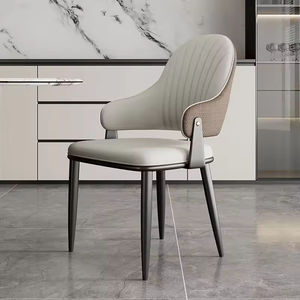 כיסא אוכל איטלקי סִגְנוֹן יוקרתי מודרני מינימליסטי מעור מרופד לשימוש ביתי/מלונאי, מתאים לדירות קטנות/חדר אוכל - Product Image 1