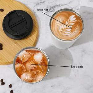 Gobelet réutilisable personnalisé avec logo, 12 oz, à double paroi, isolé sous vide, tasse de voyage, gobelets en acier inoxydable, tasses à café avec couvercle pour cadeau - Product Image 6