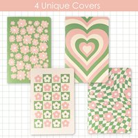 Carnet de notes Kawaii à couverture souple avec Logo personnalisé, vert et rose
