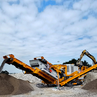 Concasseur mobile à chenilles avec commande PLC et moteur AC pour le recyclage des déchets de construction et du béton, capacité de 250-500 t/h