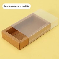 Boîte à dossiers avec couvercle, boîtes en carton transparentes avec fenêtre en PVC, fenêtre longue, emballage pliable, tiroir coulissant