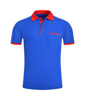 Polo à poche poitrine contrastante, manches courtes respirantes, uniforme pour personnel de restaurant, logo personnalisé, vente en gros