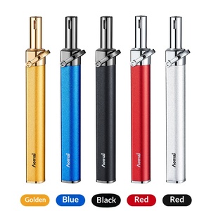 Nuevo encendedor de llama abierta tipo cigarrillo, metálico, personalizado, pequeño, inflable, portátil, al por mayor, con impresión de patrones, de butano - Product Image 6