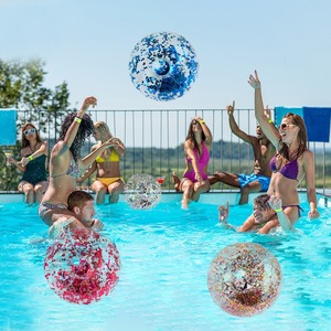 Pelota <span class=keywords><strong>de</strong></span> Playa Inflable <span class=keywords><strong>de</strong></span> <span class=keywords><strong>Plástico</strong></span> con Brillantina, Diseño <span class=keywords><strong>Transparente</strong></span> y Colorido <span class=keywords><strong>para</strong></span> Deportes Acuáticos, Unisex, Éxito <span class=keywords><strong>de</strong></span> Ventas Transfronterizo - Product Image 2