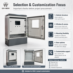 <span class=keywords><strong>Caja</strong></span> de Control Eléctrico Impermeable <span class=keywords><strong>para</strong></span> Exteriores, Panel de Distribución de Aluminio, Gabinete de Telecomunicaciones <span class=keywords><strong>para</strong></span> Exteriores con Ventana de Visualización - Product Image 2
