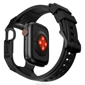 Kit de modification pour <span class=keywords><strong>Apple</strong></span> <span class=keywords><strong>Watch</strong></span> <span class=keywords><strong>Series</strong></span> 8 7 6 SE <span class=keywords><strong>5</strong></span> 4 <span class=keywords><strong>44mm</strong></span> 45mm Boîtier en <span class=keywords><strong>acier</strong></span> <span class=keywords><strong>inoxydable</strong></span> Bracelet sport en caoutchouc fluoré de luxe - Product Image 4