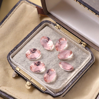 Morgan rose de haute qualité, base ovale facettée, peut être utilisé pour la fabrication de bijoux et de décorations, Morgan rose haut de gamme, personnalisation possible