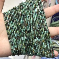 Perles intercalaires tubulaires en turquoise africaine naturelle en gros, 2*4mm, perles cylindriques en pierre 4*2mm pour la fabrication de bijoux