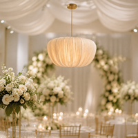 Lampe suspendue en tissu plissé en forme de citrouille pour cérémonie de mariage, fête d'automne, décoration de la maison