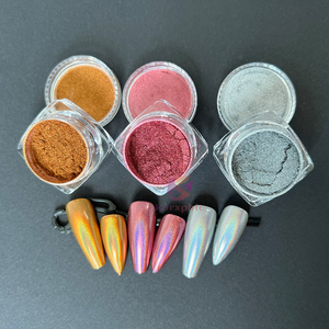 Hot Pink Sliver Orange Laser Holographic sắc tố Unicorn Nail bột Holographic hiệu ứng cho sơn - Product Image 2