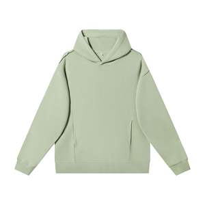 380g coton blanc uni luxe recadrée à capuche hommes personnalisé surdimensionné Streetwear poids lourd hommes sweats à capuche - Product Image 3