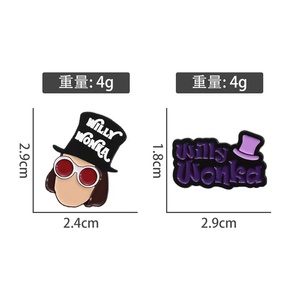 Broche esmaltado de la fábrica de Chocolate de Charlie de la <span class=keywords><strong>serie</strong></span> Adventure, artesanías de Metal a la moda para accesorios de ropa, joyería de potencia eficiente - Product Image 5